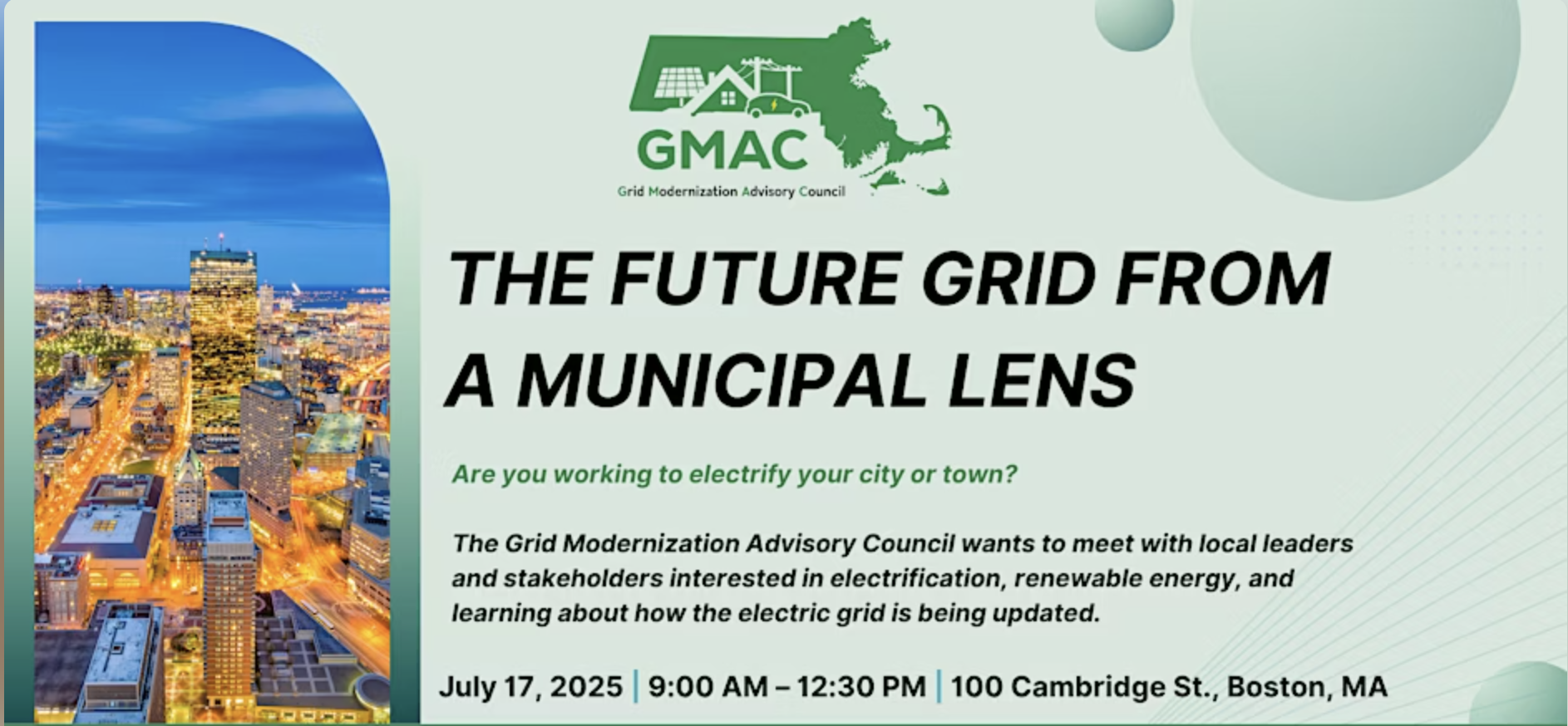 Massachusetts Grid Modernization Advisory Council - The Future Grid from a Municipal Lense